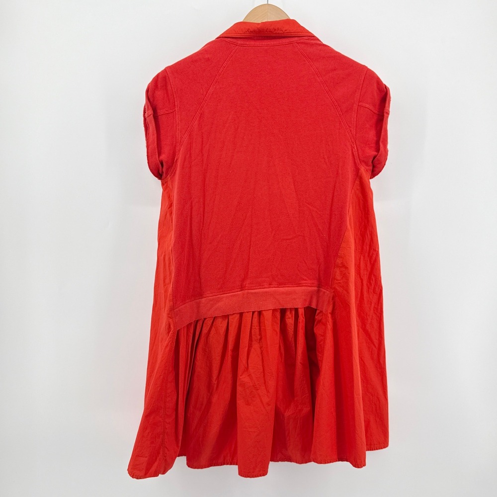 Daily Practice Anthropologie Red Tiered Polo Mini Dress Small EUC Mixed Media - Picture 6 of 11